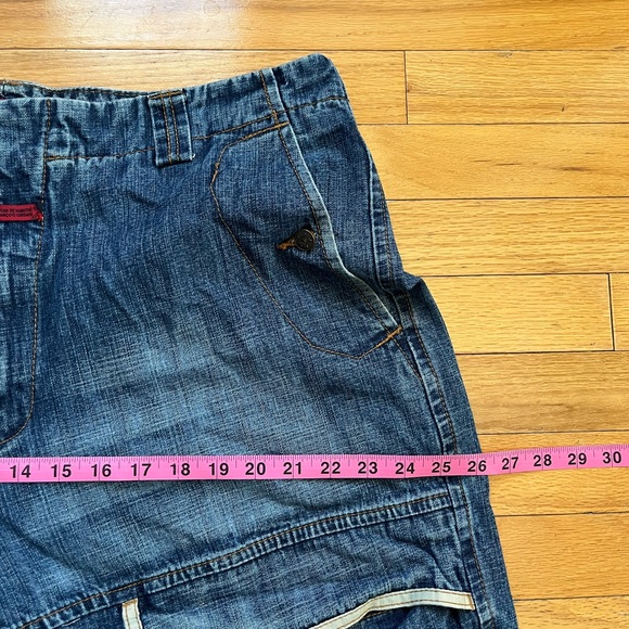 VTG Girbaud Shuttle Tape Straps Jeans Spellout Y2K 90s Silver Baggy Loose Wide - Picture 7 of 12